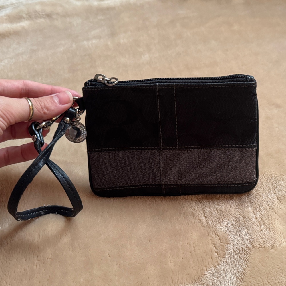 Coach Black and Sparkle Wristlet